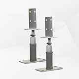 BB STANZ Pfostenträger Bodenplatte 160 x 80 x 6 mm (2 Stück) Stützfuß Bodenfuß Betonfuß höhenverstellbar verstellbar mit Schwert Trägerplatte 80 x 80 x 6 mm