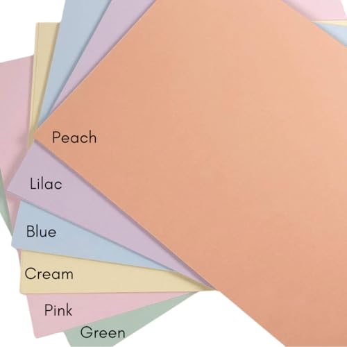 Karton in Pastellfarben, A4, gemischte Pastellkarten, 50 Blatt, 160 g/m², 6 Farbtöne, für Drucker, Kopierer, farbige Kartonbögen