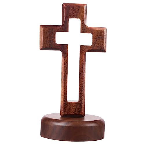 ABOOFAN Cruz De Mesa De Madera, Cruz De Pie De Madera Con Soporte Base Para Decoración Del Hogar De La Iglesia