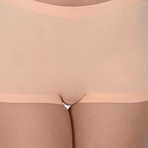 Image of EVA & JOY Women's Cotton Solid Mid-Rise Boyshort Panty Pink,Peach