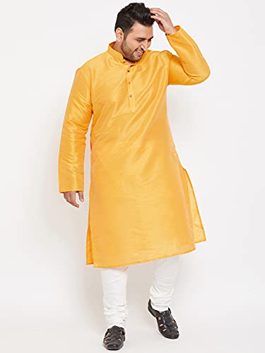 Image of VASTRAMAY Men's Silk Blend Solid Regular Kurta Pyjama Set