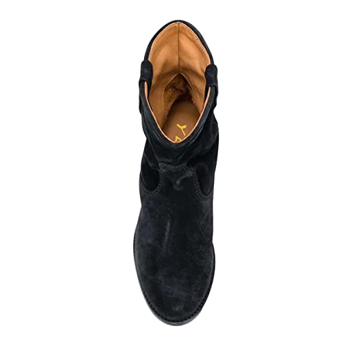 YDN Women Dressy Cowboy Boots Almond Closed Toe Flats Pull On Booties Chunky Low Heels Shoes Party Daily Size 4-15 US3