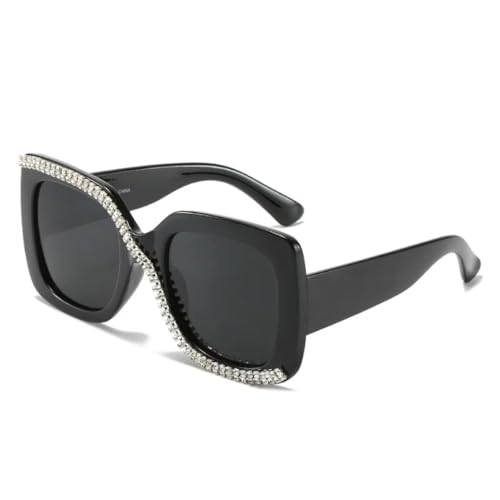Lunettes de soleil diamant surdimensionnées rétro pour un look d'été chic
