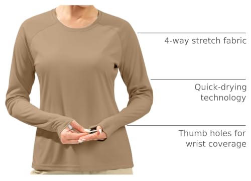 Image of UPF 50+ Sun Shirt for Women Long Sleeve Quick Dry UV Protection Hiking Top