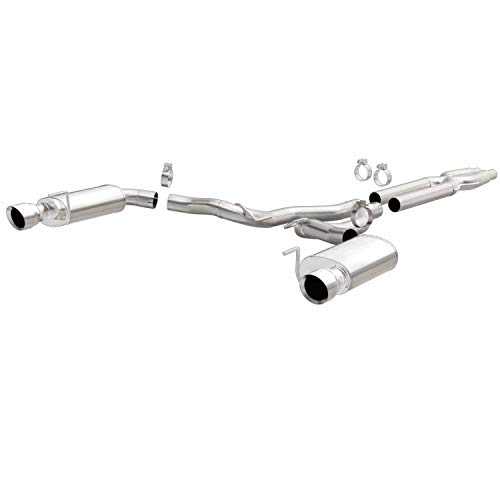 MagnaFlow Cat-Back Performance Exhaust System 19100 - Street Series, Stainless Steel 3in Main Piping, Dual Split Rear Exit, Polished Finish 4.5in Exhaust Tip - Mustang Performance Exhaust Kit