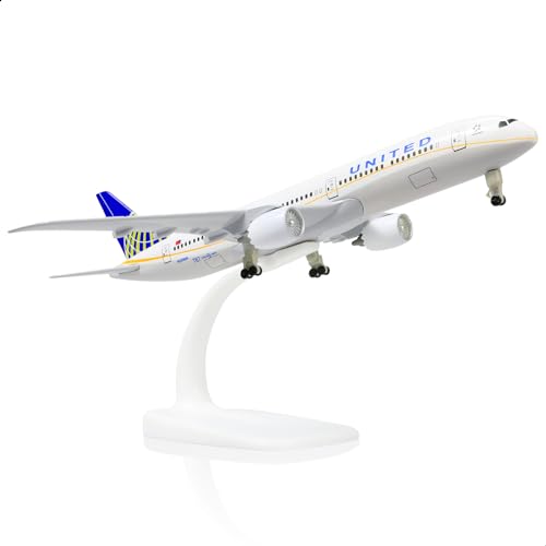 QIYUMOKE 1/300 United 787 Model Airplane -Diecast Metal Plane Model Kits United Boeing 787 (with...