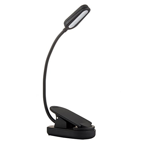 Preisvergleich Produktbild Opard Leselampe Leselicht, LightsGoal 4 LED Leselampe Bett, Aufladbar Klemmleuchte, Tragbar Leseleuchte, 2 Helligkeits Modi Klemmlampe für Leser, Entzünden, Notenständer, USB-Kabel Enthalten, Schwartz