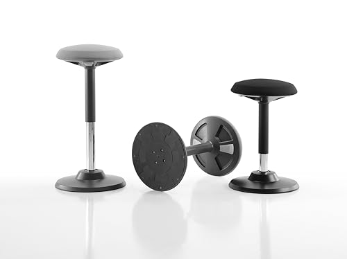 Image of Standing Desk Balance Wobble Stools, Height Adjustable 22-33 Inch for Office and Classroom, Anti-Fatigue Standing Chairs, Ergonomic Stools with Anti-Slip Flat Bottom, Black