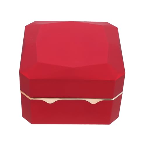 Boîte à montre de luxe octogonale en flanelle délicate rouge avec LED