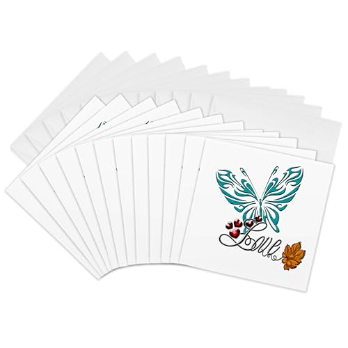 Cartes de vœux papillon menthe haut de gamme au design artistique carré