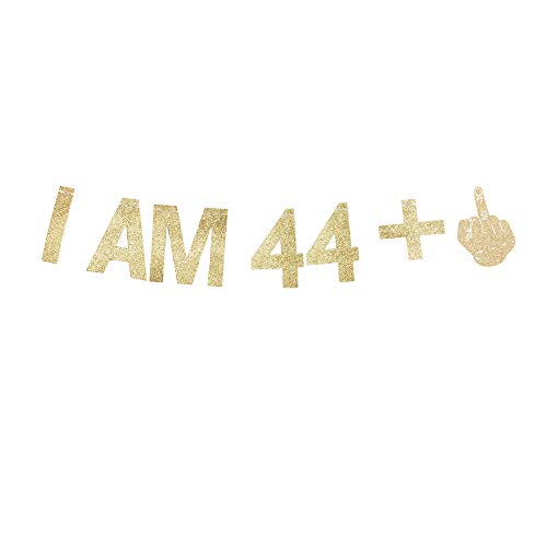 I AM 44+1 Banner, 45th Birthday Party Backdrops Funny/Gag 45 Bday Party Decorations