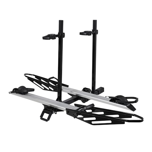 Young Electric Soporte de enganche para bicicletas con rampa, se adapta a coches, SUV, caravanas, remolques con receptor de 2 pulgadas