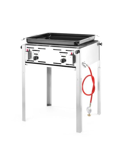 HENDI Grill-Master maxi, Elektronisches Zündgerät, nur für Verwendung im Aussenbereich, für Gasflaschengas (Propan/Butan), 11,6kW(Hs), 650x540x(H)840mm, Edelstahl 18/0