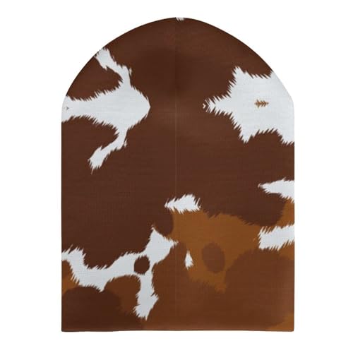 Cow Print Animal Pattern Kids Beanie Hat for for Girls Boys Children Cap Winter Knitted Chemo Cancer Headwear Accessories Gifts Decoration Black3