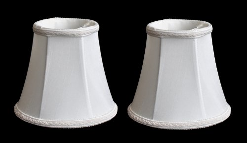 Urbanest Set of 2 Chandelier Mini Lamp Shade 5-inch, Bell, Clip On, Off White