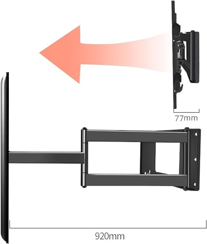 Support TV multifonctionnel extensible avec inclinaison et rotation fluide