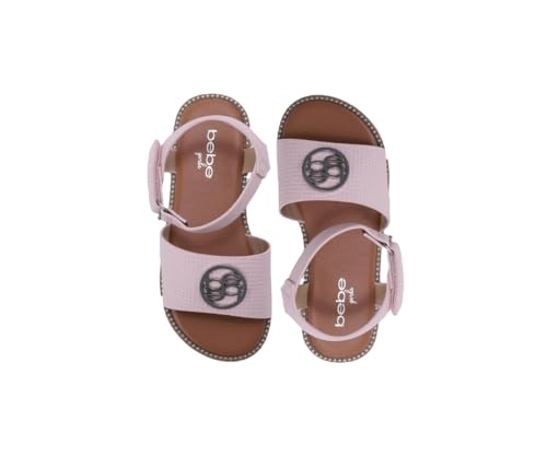 Image of bebe Girls' Sandals - Trendy Flat Designs with Rhinestones, Puffy Straps, Embossed Details and Charms for Toddlers /Little Kids /Big Kids