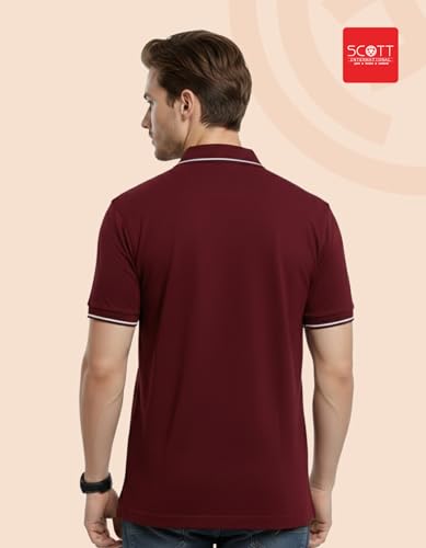 Image of Scott International Cotton Polo T Shirt | Collar Tshirts | Half Sleeves Plain T Shirt | T-Shirt |Tshirt for Men Stylish | Men's Tshirt