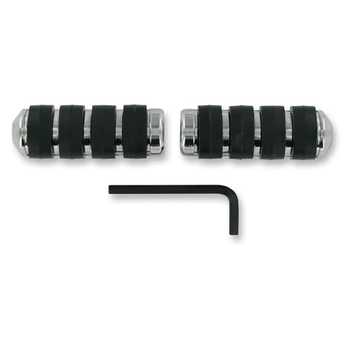 Kuryakyn Small ISO Pegs premium : finition chrome et caoutchouc haut de gamme (paire 7964)