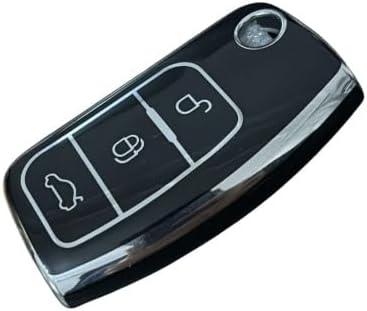 AutoHan Keys Lüx Ford Focus, Fiesta, Mondeo, Cmax, Courier Nano Yüksek Kalite Anahtar Kılıfı 3 Buton Siyah Gümüş Renk