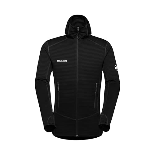 Mammut Taiss Light ML Hooded Jacket Men | Midlayer Fleecejacke für Herren mit Kapuze | Schwarz, XXL