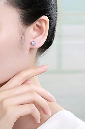 1 Pair Adabele Real 925 Sterling Silver June Birthstone Round Cut Stud Earrings 6Mm Cz Created Alexandrite Stone Solitaire Studs Anniversary Birthday Gift Sse53 #TOP1