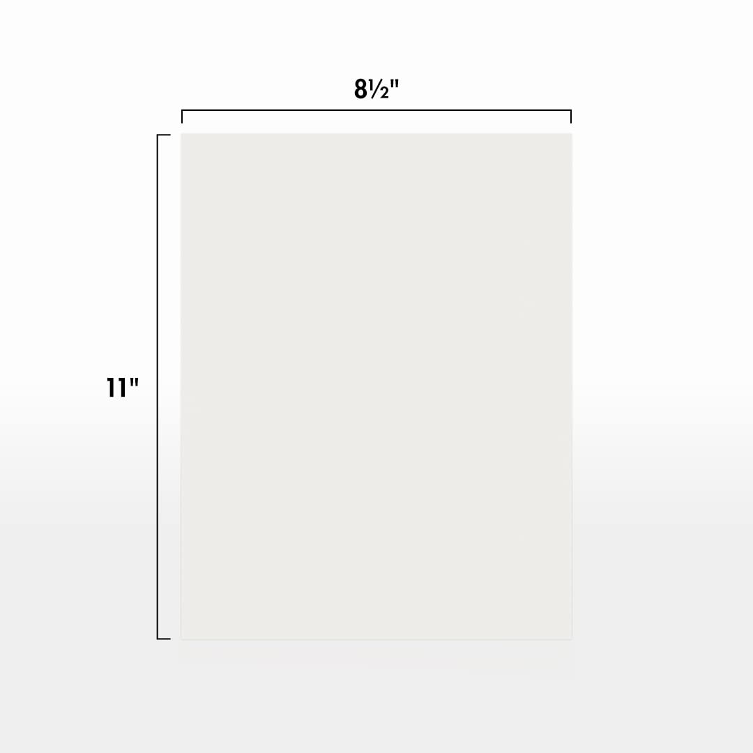 LUXPaper Papel de 8.5 x 11 pulgadas | Tamaño carta | Blanco natural | 32 libras (Texto de 80 libras) | 100% algodón | 50 unidades