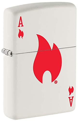 Zippo Encendedor Ace of Flames - Blanco Mate miniatura 1