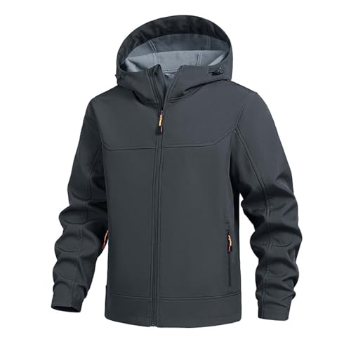 JiXiang Windbreaker Jackets for Men Tactical Softshell Fleece Lined Lightweight Coat with Hood Zipper Outdoor Hiking Jackets