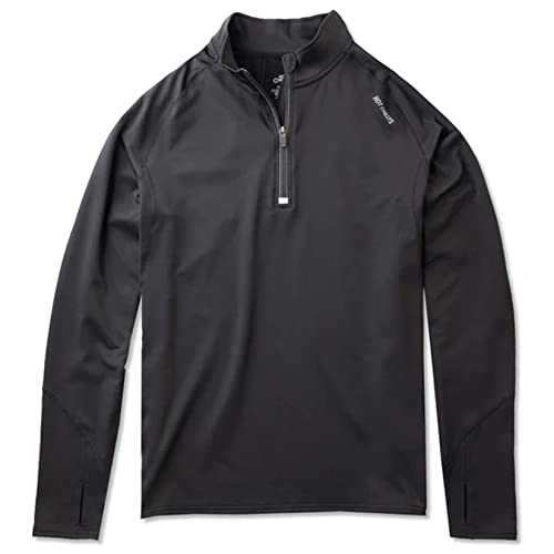 Hot Chillys Men's Micro Elite Chamois Zone Zip-T Midweight Body Fit Base Layer - Black/Black, Medium #TOP2