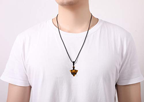 Image of XIANNVXI Healing Crystal Necklace for Men Jewelry Gift | Adjustable Black Rope Natural Gemstone Pendant