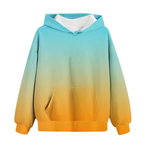 Oversized Casual Hoodie For Girls Solid Color Fall Winter Hooded Sweatshirts Trendy Back To School Pullover Size 2-142