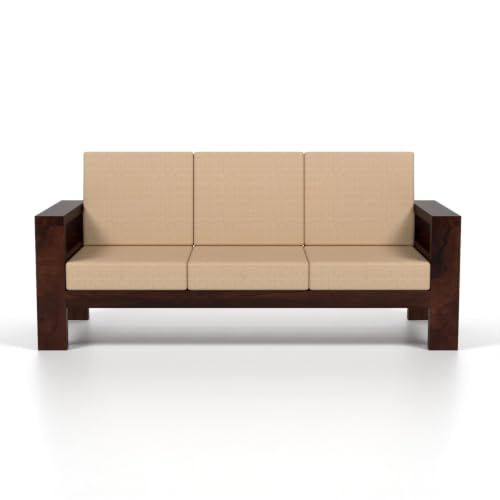 Image of Sheesham Wooden 5 Seater Sofa Set for Living Room | Solid Wood Sofa | Rosewood Sofa Set for Home & Office