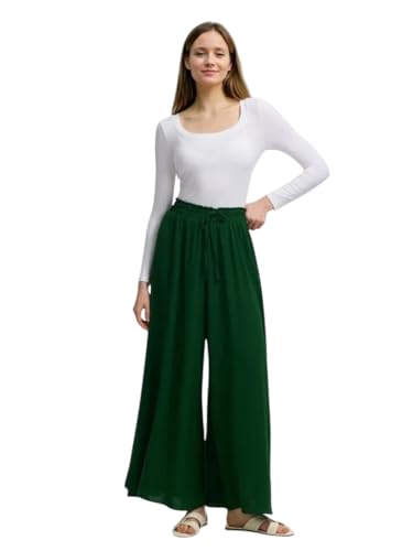 KOTTY Women's Solid Stretchable Pine Green Pants(Green,M)-KTTWOMENSPANT676M
