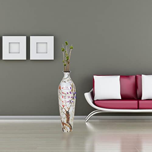 Image of C.D Metal Unbreakable Flower Vase White Stone