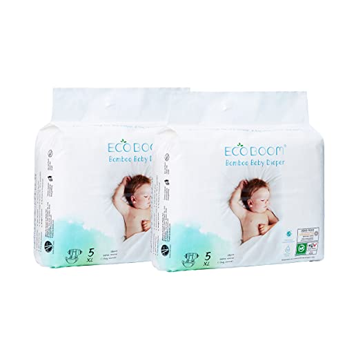 ECO BY MAMI - Pack 2 bolsas Pañal Ecológico Eco Boom. 70% Biodegradable, Hipoalergénico, Talla XL. BAMBÚ 100%