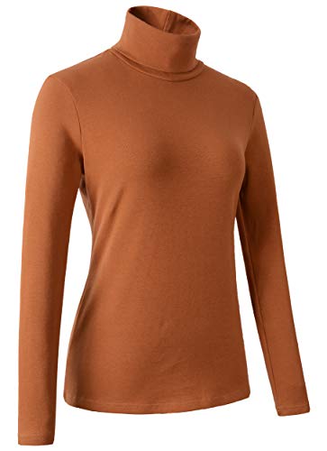 Image of Women's Soft Cotton Turtleneck Top Basic Pullover Sweater