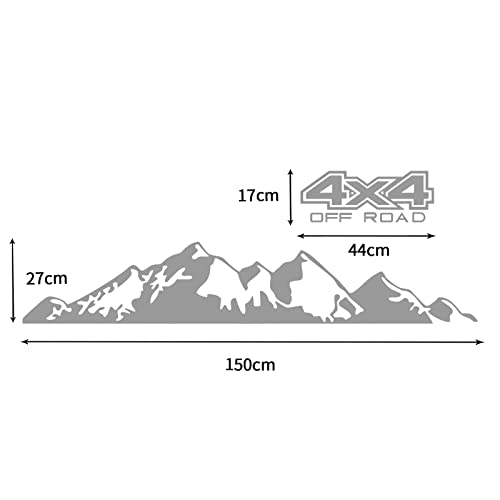 Sunbreath Truck Tailgate Decal Sticker Car Body Sticker 4X4 Mountains Graphic Vinyl Stripe Decoration Accessories Sticker For Pickup Off-Road L012 Gray #TOP1