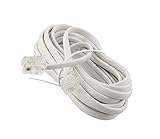Reulin 10M Flat Landline Telephone Broadband Cable Cord, Wifi Modem Router Wire to RJ11 Phone Socket or Microfilter, ADSL 2+ Filter/Fibre Optic 6/4 High-Speed Internet Lead (10 Metres, White) - Image 3