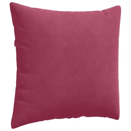 Coussins de canapé en velours côtelé bordeaux 50x50 cm avec finitions soignées