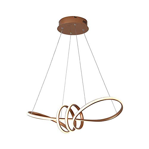 Plafonnier moderne brun en spirale pour illuminer votre table de salon