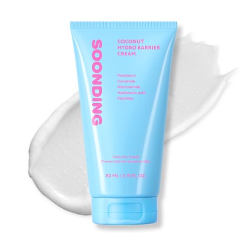 SOONDING Coconut Hydro Barrier Cream | Soothing & Barrier Repair Moisturizer with Panthenol, Ceramide & Squalane | Non-Greasy, Fragrance Free Capsule Cream Korean Skin Care (80ml / 2.7 fl oz)