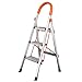 LNCHJUN Domowa drabina 3-stopniowa aluminiowa drabina składana platforma stołek pomarańczowa drabina domowe codzienne użytkowanie (kolor: Pomarańczowy, rozmiar: 62 x 48 x 117 cm)