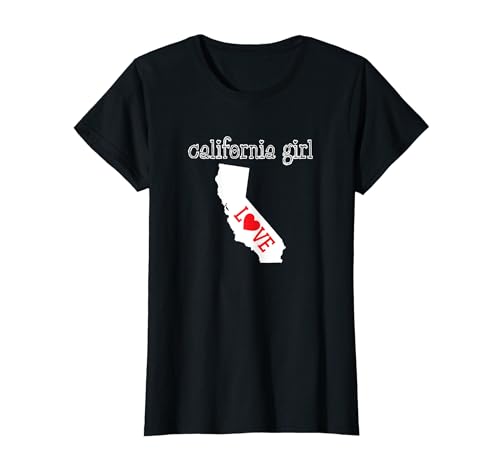 California Girl I love California Heart USA Maglietta
