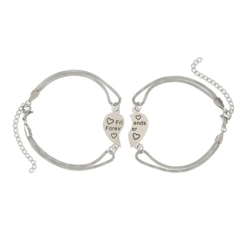 Guoguonb Coppia di braccialetti dell'amicizia in acciaio inox di corrispondenza