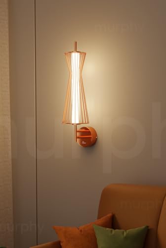 Image of Murphy Cage Line 12W Wall Lamp Pack of 1 | 3-in-1 Color Changing LED (Cool White /Warm White /Natural White) with 2-Year Warranty | Premium Rose Gold Finish Decorative Light