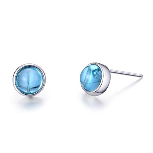 Boucles d'oreilles de chinois S925 en topaze bleue, l'éclat de l'azur
