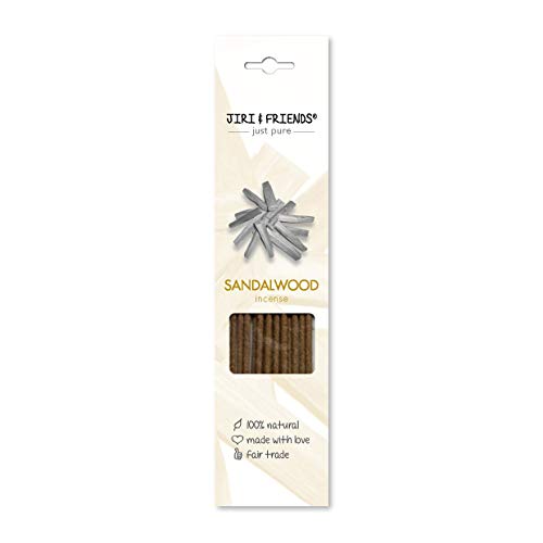Wierookstokjes Sandelhout Jiri and Friends 100% natuurlijk sandaal, 15 stuks natural incense Sandalwood Fair Trade wierook