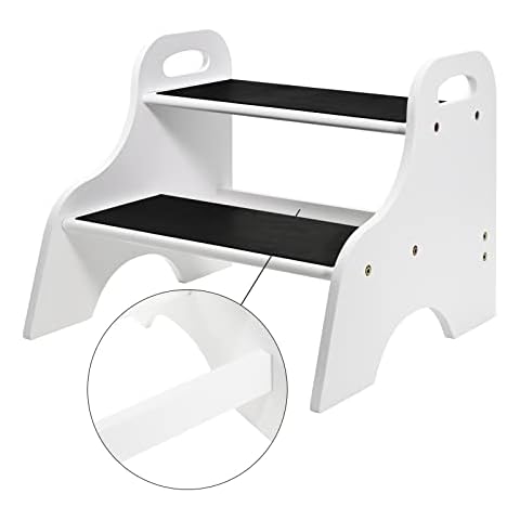 Ollieroo Bambus-Tritthocker, robuster Kinder-Tritthocker mit rutschfester Trittfläche Cover