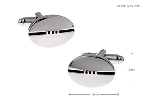 Set de Mancuernillas Ovaladas para Hombre Daesar Plata miniatura 2